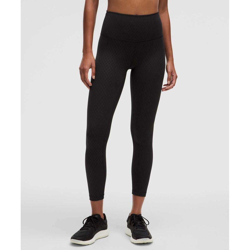 Lululemon Wunder Train High-Rise Tight 25" Size 0 Geo Tile Emboss Black